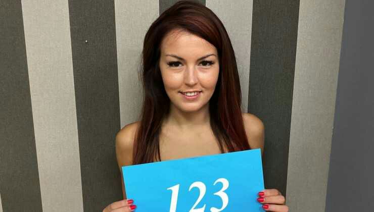 Czech Sex Casting – Cindy Shine – Tiny titted redhead shows how to suck – 123