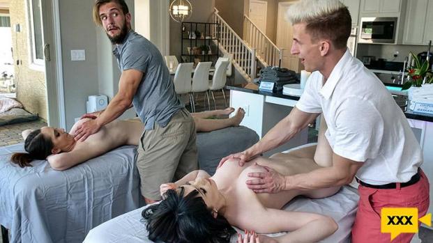 Mom Swap – Nickey Huntsman & April Storm – Stepmom’s Massage Treat