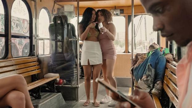 The Fucking Public Bus Threesome – Kira Perez & Ameena Greene