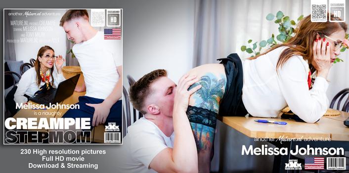 MatureNL – Creampie loving MILF Melissa Johnson is a stepmom that gets a creampie from her stepson