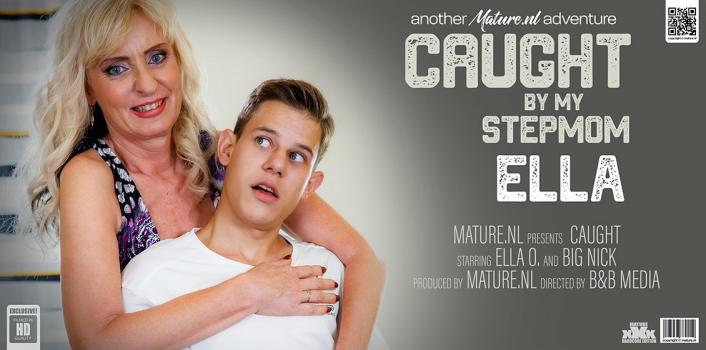 MatureNL – Ella O. – Horny toyboy fucking his stepmom Ella with his big dick after she catches him masturbate