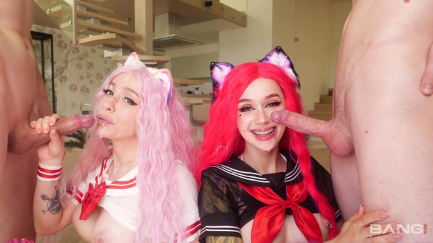Bang!Surprise – Purple Bitch & Alice Bong - Two Anime Girls Purple Bitch And Alice Bong Get Their Assholes Fucked