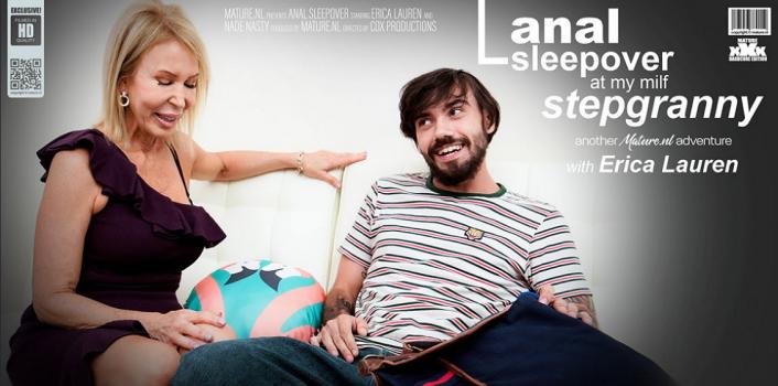 MatureNL – Erica Lauren - A sleepover at MILF Stepgranny Erica Lauren turns into a hard fuckfest