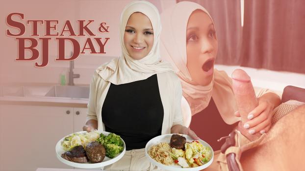 HijabMylfs – Jazmine Cruz - Steak And Blowjob Day