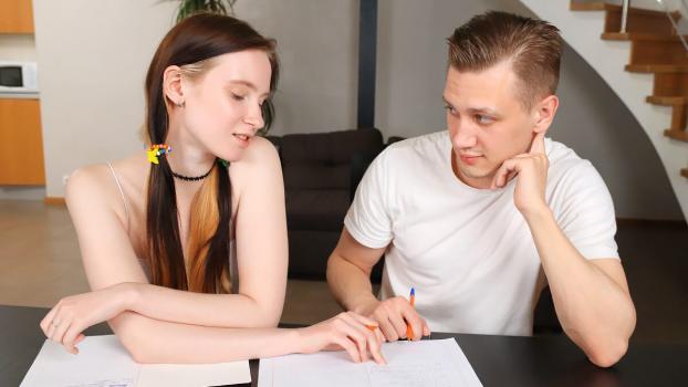 Hard sex after doing homework – Julia A