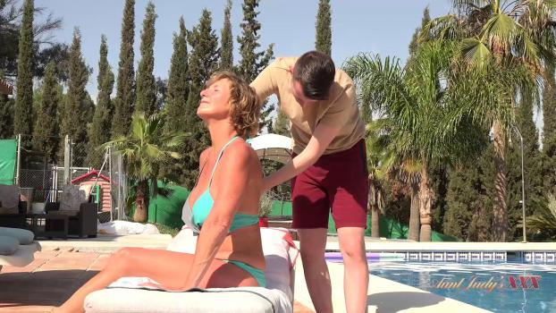 AuntJudy’sXXX – Molly – Busty Mature MILF Ms. Molly Fucks the Pool Boy