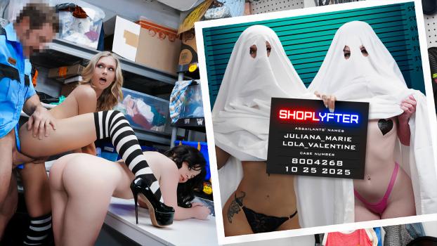 Shoplyfter – Juliana Marie & Lola Valentine – Case No. 8004268 – Their Ghost Sheets Won’t Hide Their Tits Much Longer